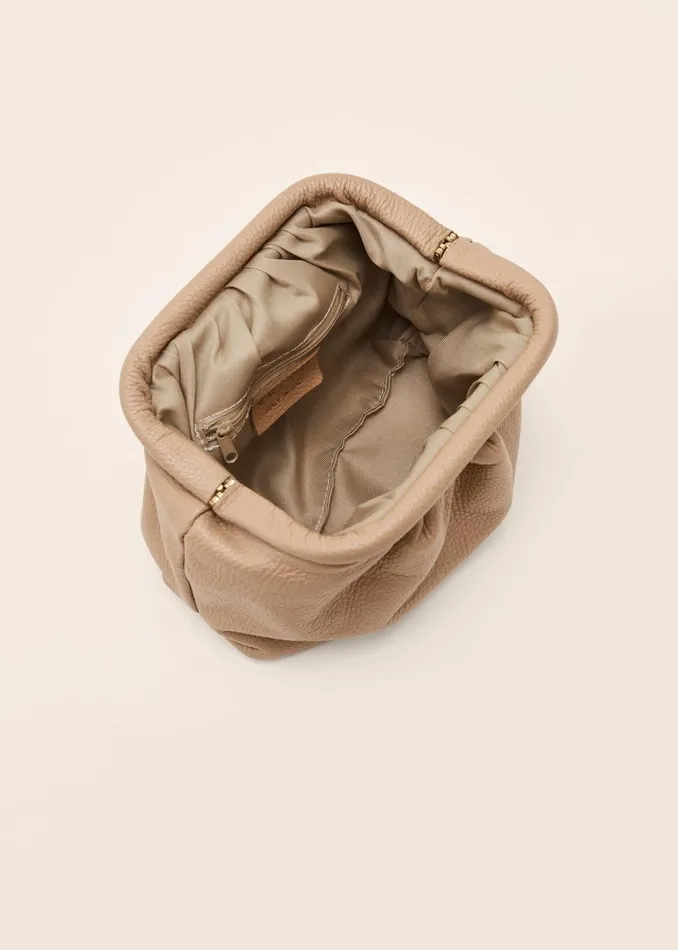 Women Phase Eight Bags and Clutches Soft Leather Pouch Nude