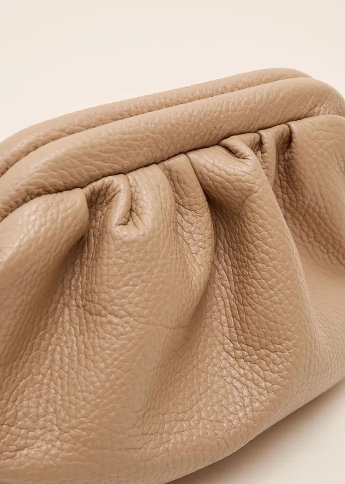 Women Phase Eight Bags and Clutches Soft Leather Pouch Nude