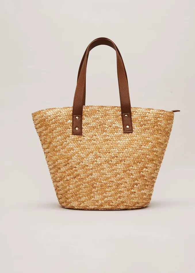 Women Phase Eight Bags and Clutches Straw Shoulder Bag Neutral