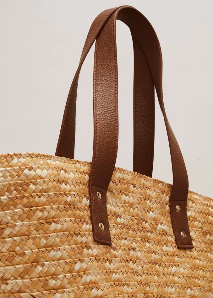 Women Phase Eight Bags and Clutches Straw Shoulder Bag Neutral