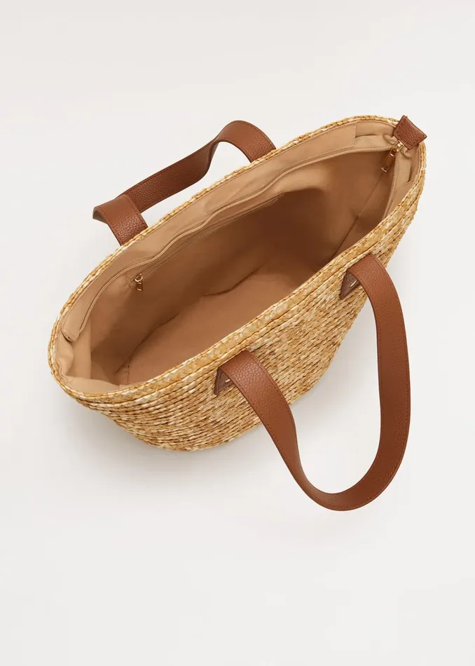 Women Phase Eight Bags and Clutches Straw Shoulder Bag Neutral