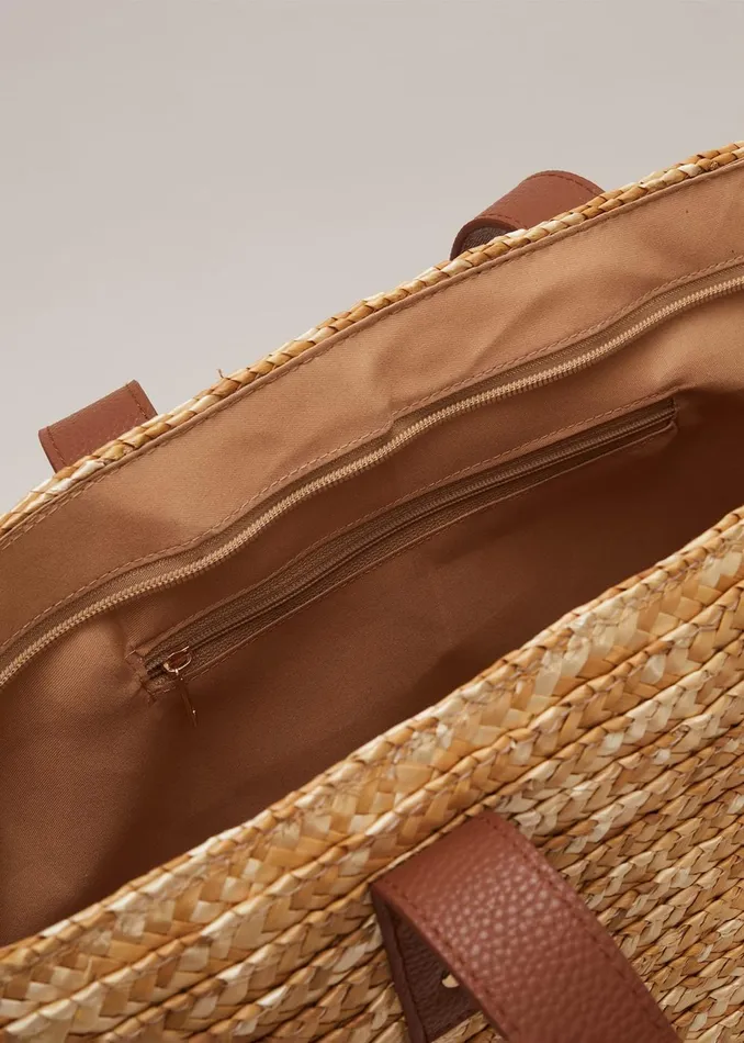 Women Phase Eight Bags and Clutches Straw Shoulder Bag Neutral
