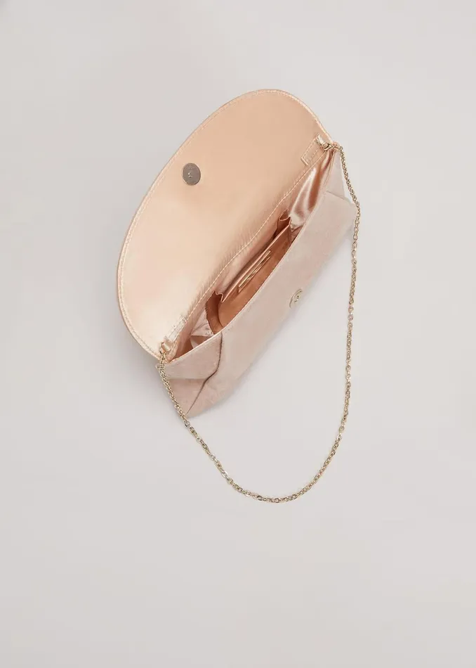 Women Phase Eight Bags and Clutches Suede Clutch Bag Neutral