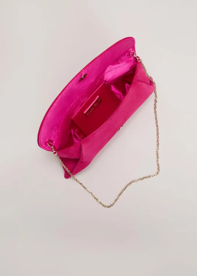 Women Phase Eight Bags and Clutches Suede Clutch Bag Pink