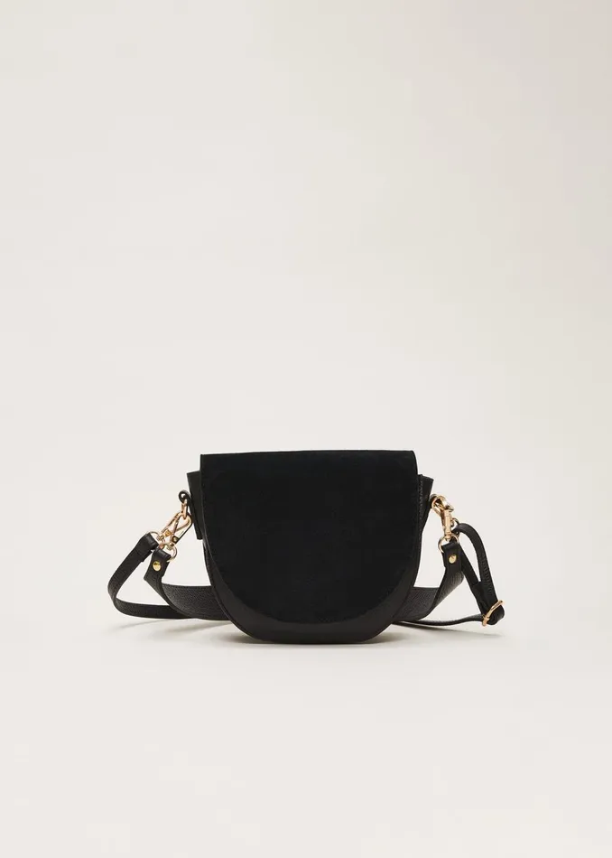 Women Phase Eight Bags and Clutches Suede Cross Body Bag Black