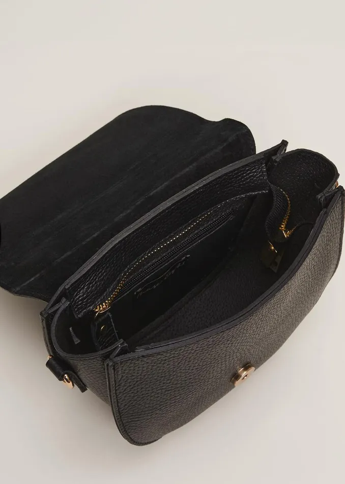 Women Phase Eight Bags and Clutches Suede Cross Body Bag Black