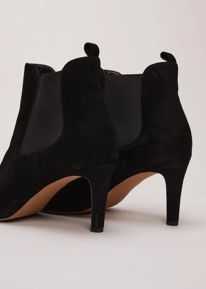 Women Phase Eight Boots Black Suede Ankle Boots Black
