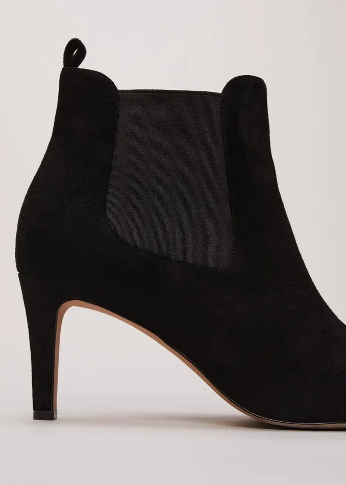 Women Phase Eight Boots Black Suede Ankle Boots Black
