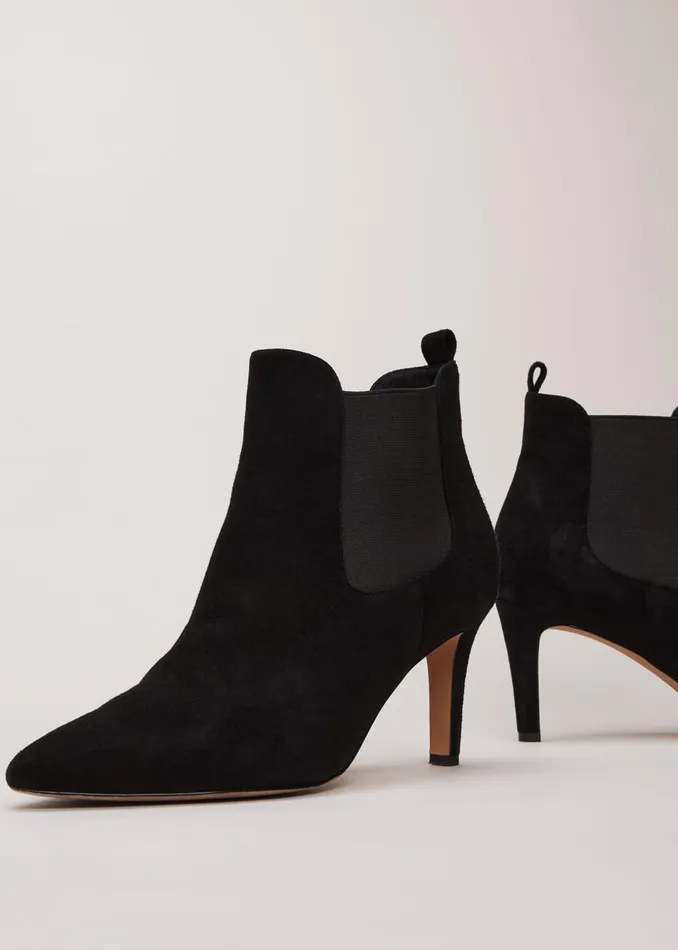 Women Phase Eight Boots Black Suede Ankle Boots Black