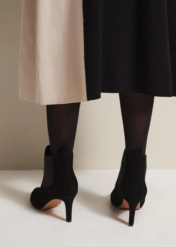 Women Phase Eight Boots Black Suede Ankle Boots Black