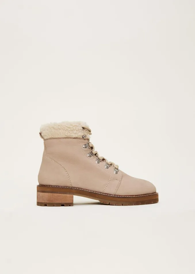 Women Phase Eight Boots Borg Trim Hiker Boot Stone