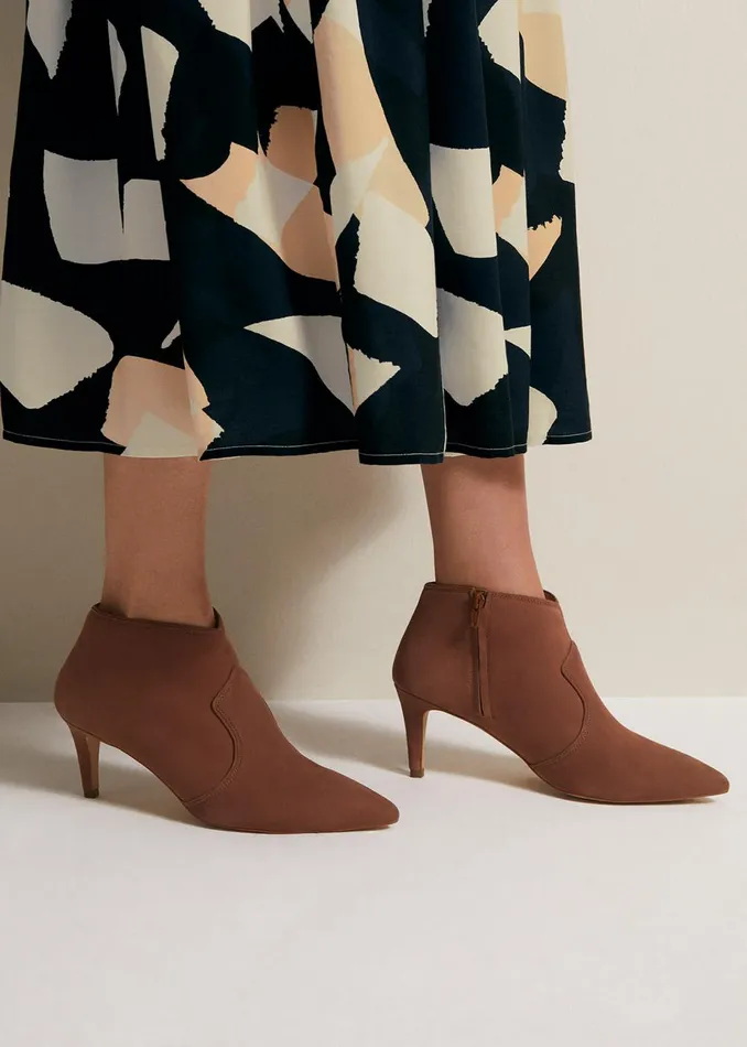 Women Phase Eight Boots Brown Leather Boots Tan