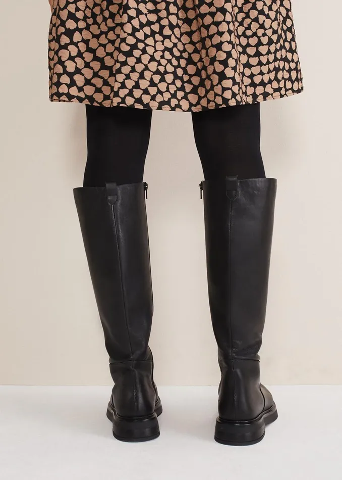 Women Phase Eight Boots Flat Knee High Boot Black