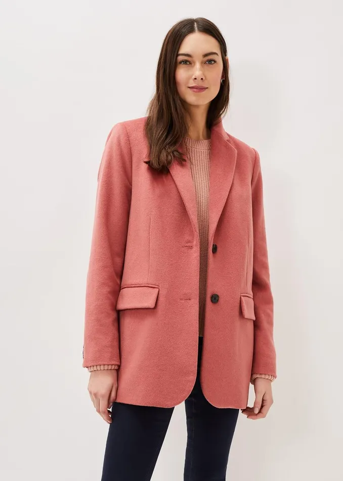 Women Phase Eight Coats Amara Wool Coat Dark Coral