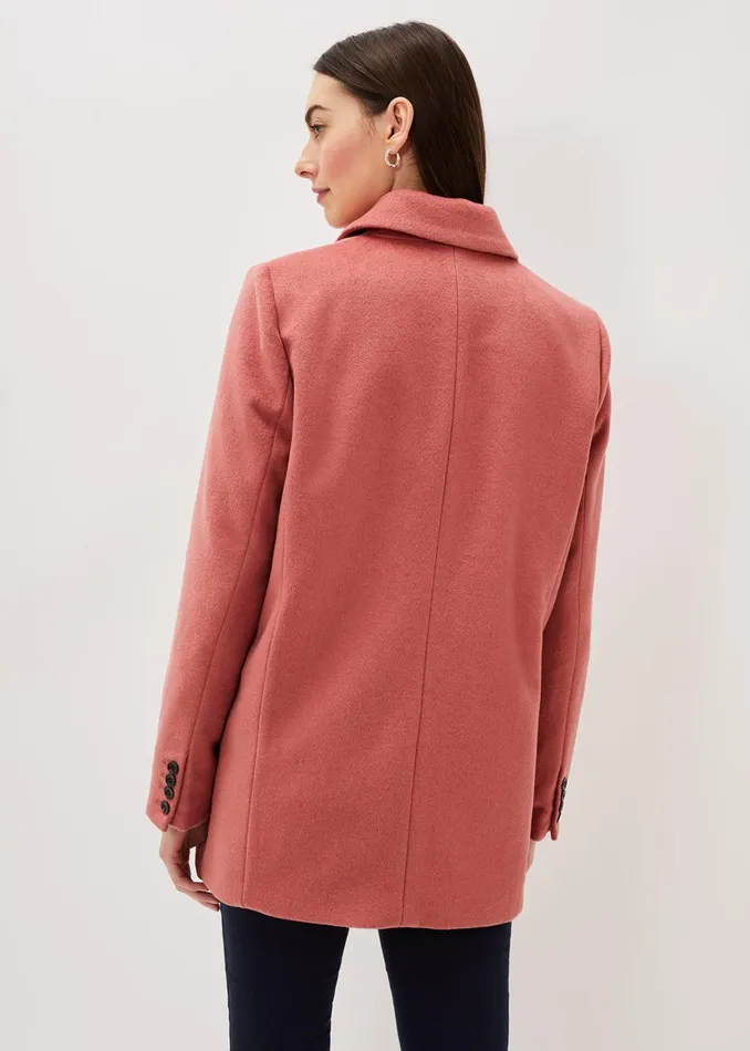 Women Phase Eight Coats Amara Wool Coat Dark Coral