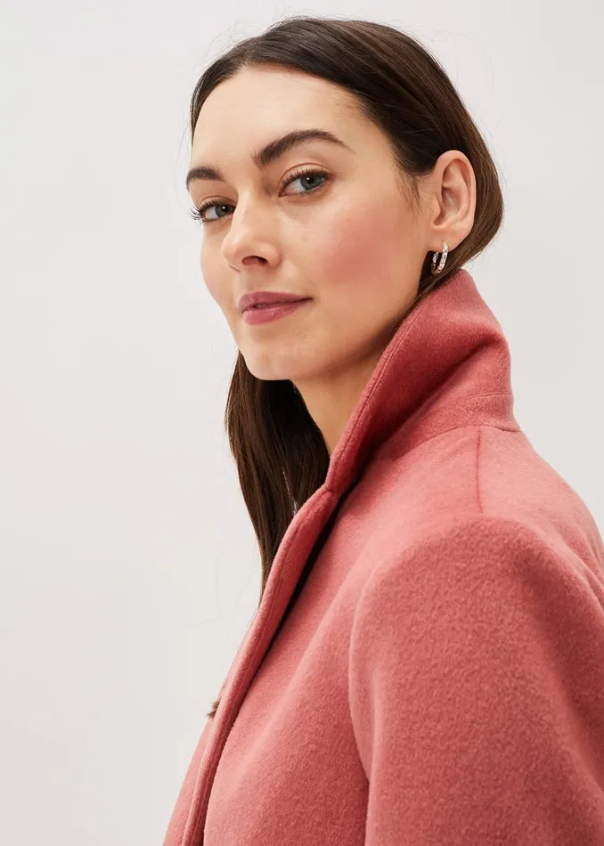 Women Phase Eight Coats Amara Wool Coat Dark Coral