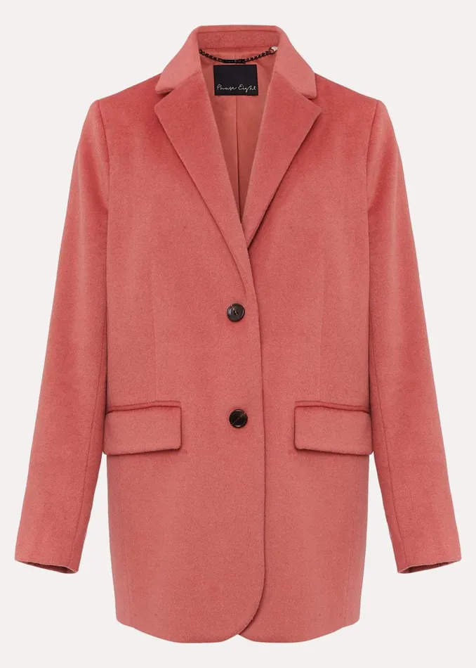 Women Phase Eight Coats Amara Wool Coat Dark Coral
