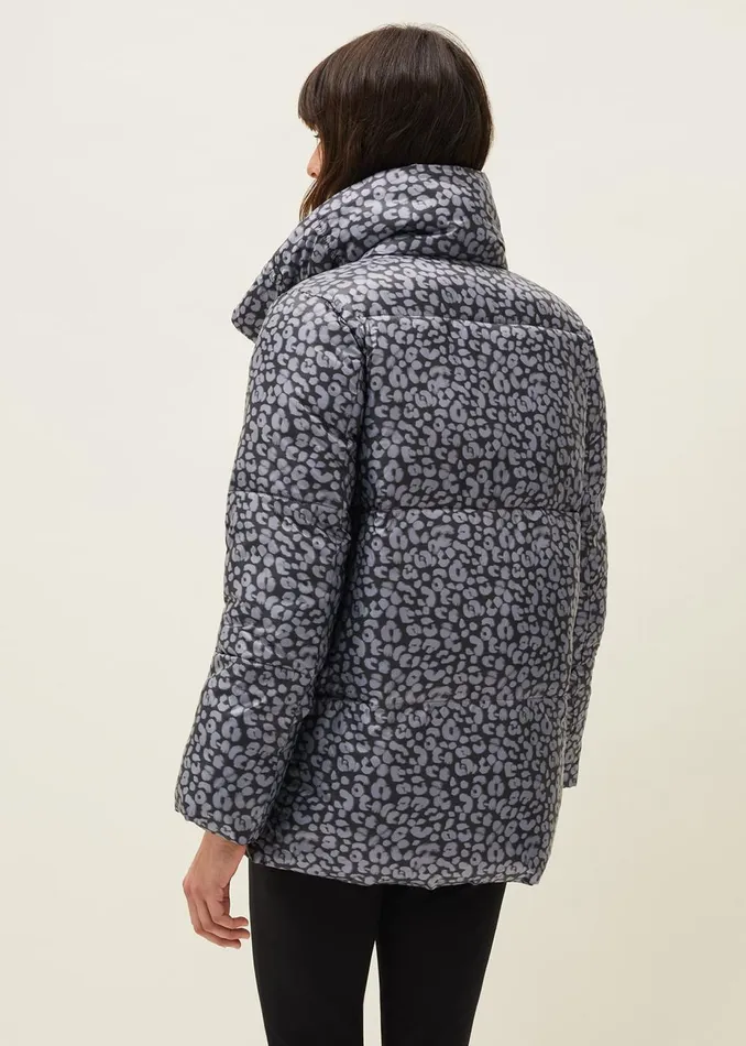 Women Phase Eight Coats Anny Animal Print Puffer Coat Grey Multi