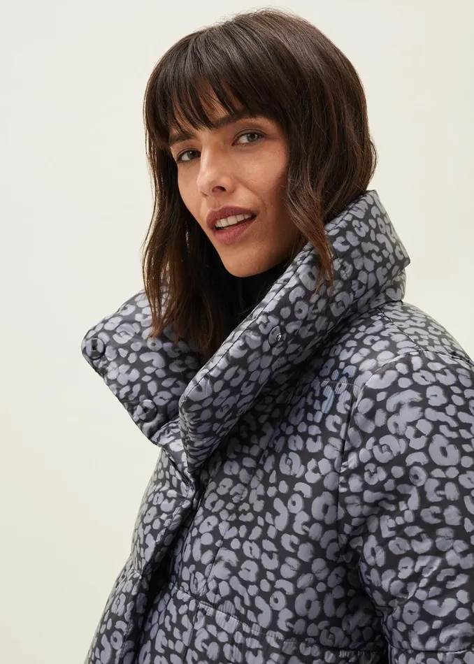 Women Phase Eight Coats Anny Animal Print Puffer Coat Grey Multi