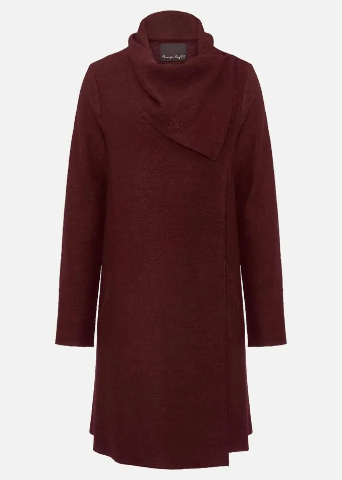 Women Phase Eight Coats Bellona Knit Coat Dark Red