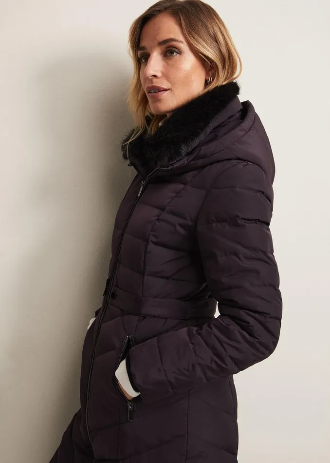 Women Phase Eight Coats Bobbie Burgundy Puffer Coat Burgundy