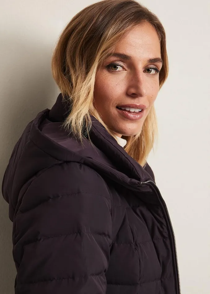 Women Phase Eight Coats Bobbie Burgundy Puffer Coat Burgundy