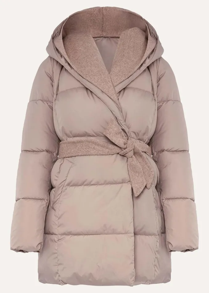 Women Phase Eight Coats Brae Belted Puffer Knit Coat Mink