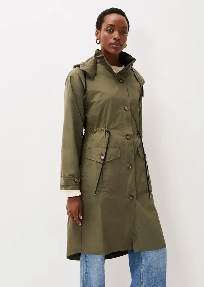 Women Phase Eight Coats Chloe Longline Parka Coat Khaki