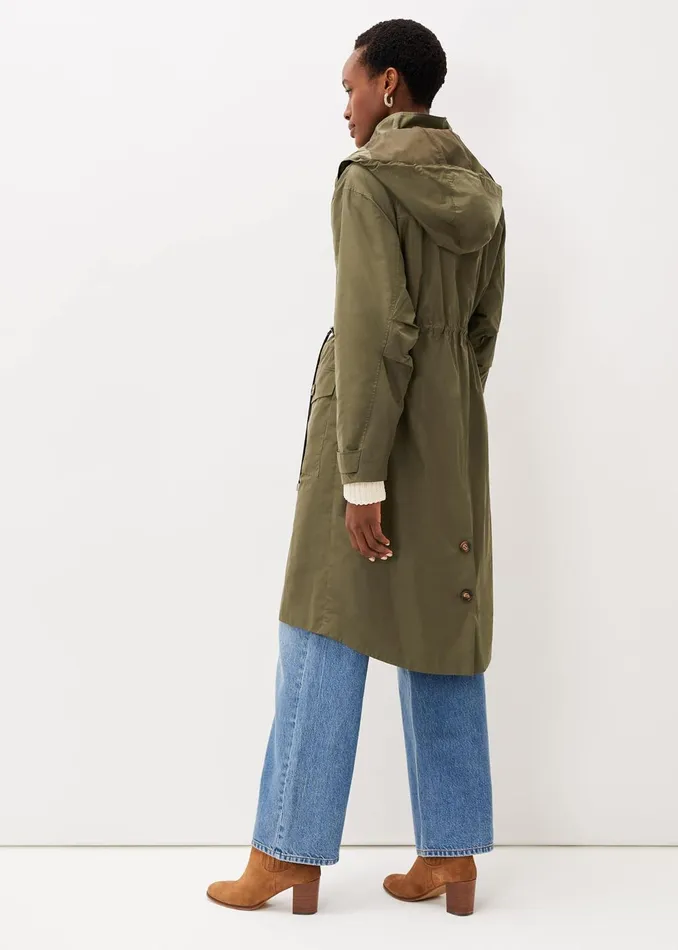 Women Phase Eight Coats Chloe Longline Parka Coat Khaki