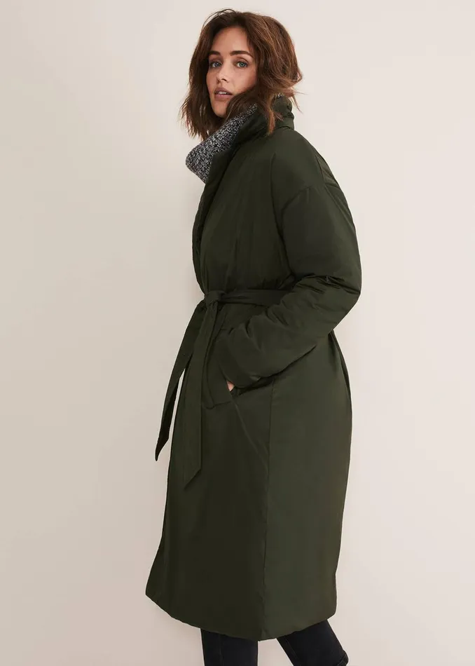 Women Phase Eight Coats Erin Long Puffer Coat Bottle Green
