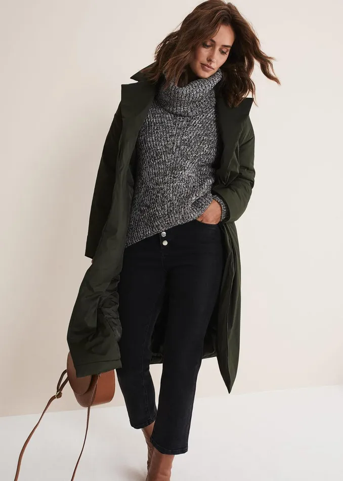 Women Phase Eight Coats Erin Long Puffer Coat Bottle Green
