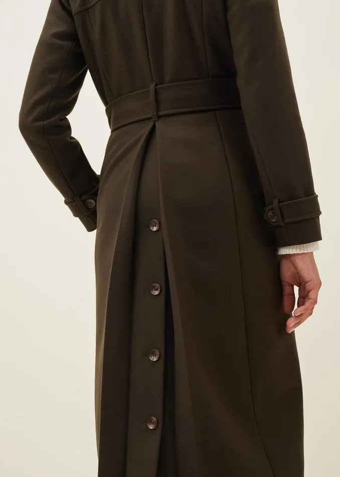 Women Phase Eight Coats Imie Wool Trench Coat Olive