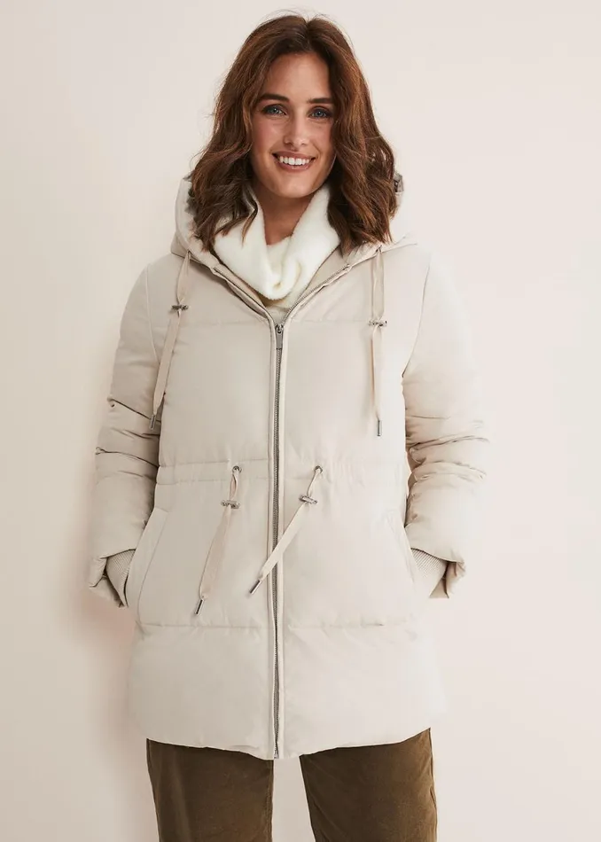 Women Phase Eight Coats Isla Short Toggle Puffer Ecru