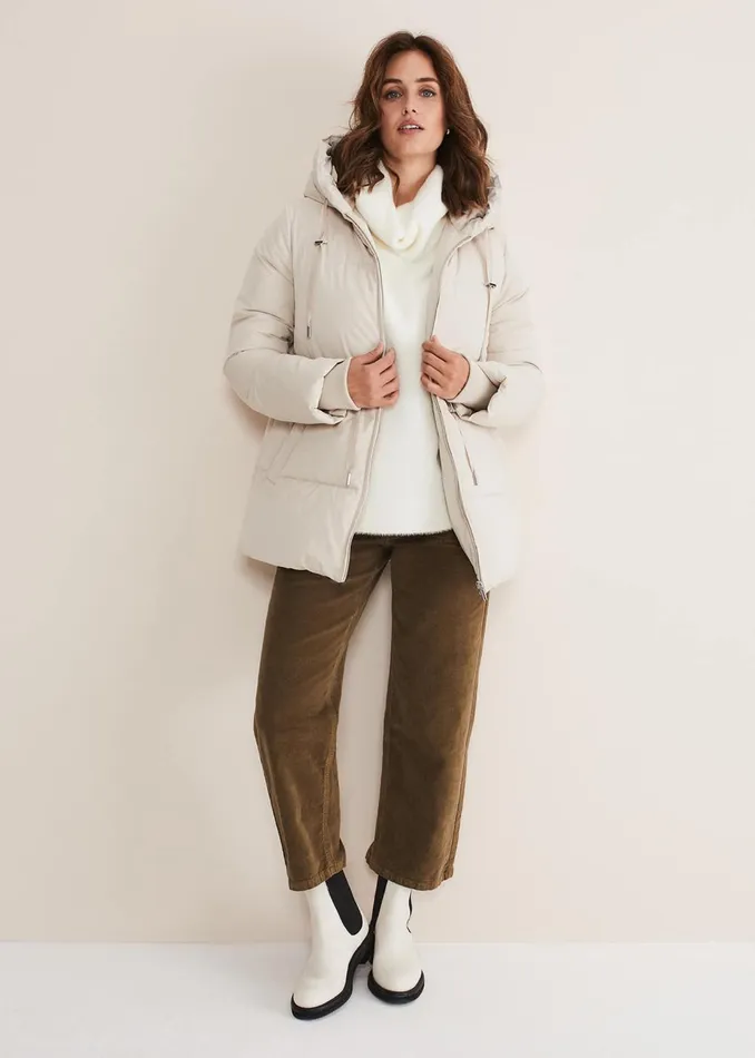 Women Phase Eight Coats Isla Short Toggle Puffer Ecru
