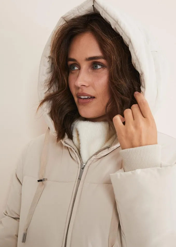 Women Phase Eight Coats Isla Short Toggle Puffer Ecru
