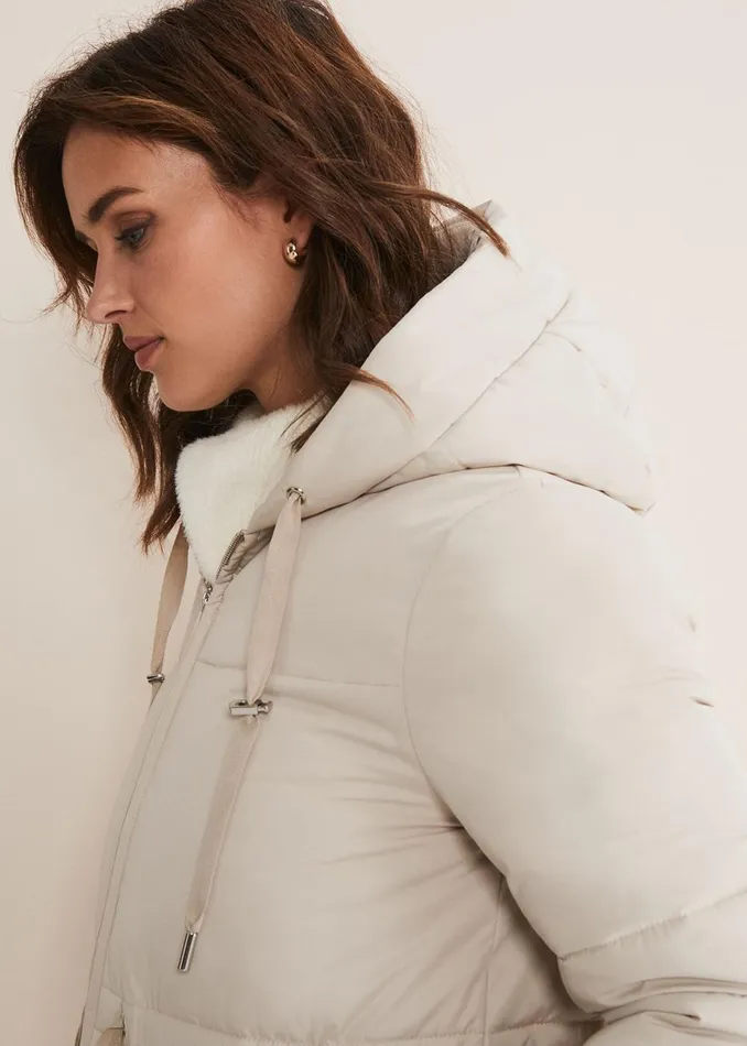 Women Phase Eight Coats Isla Short Toggle Puffer Ecru