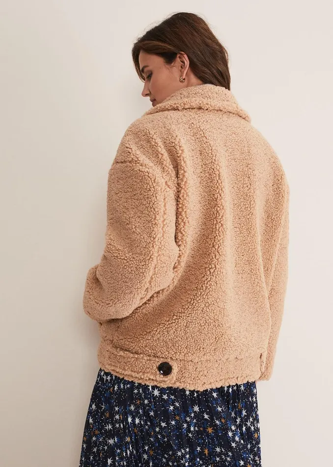 Women Phase Eight Coats Kelsey Short Teddy Coat Camel