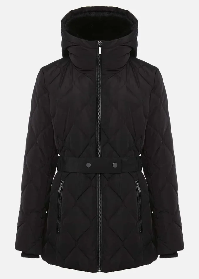 Women Phase Eight Coats Kia Popper Belted Short Puffer Black