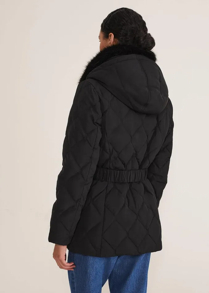 Women Phase Eight Coats Kia Popper Belted Short Puffer Black