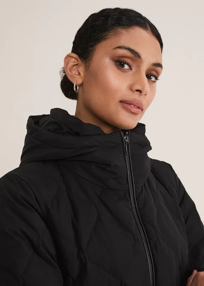 Women Phase Eight Coats Kia Popper Belted Short Puffer Black