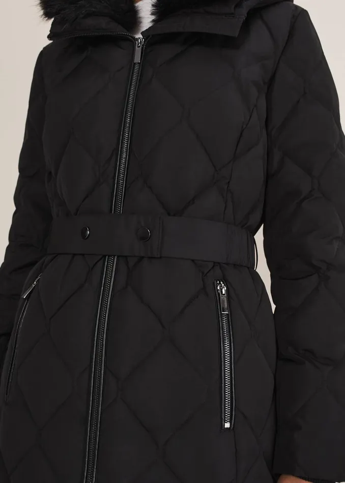 Women Phase Eight Coats Kia Popper Belted Short Puffer Black