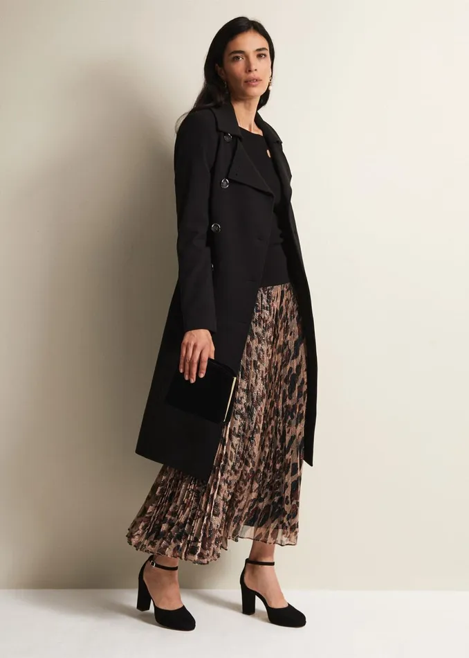 Women Phase Eight Coats Layana Black Smart Trench Coat Black