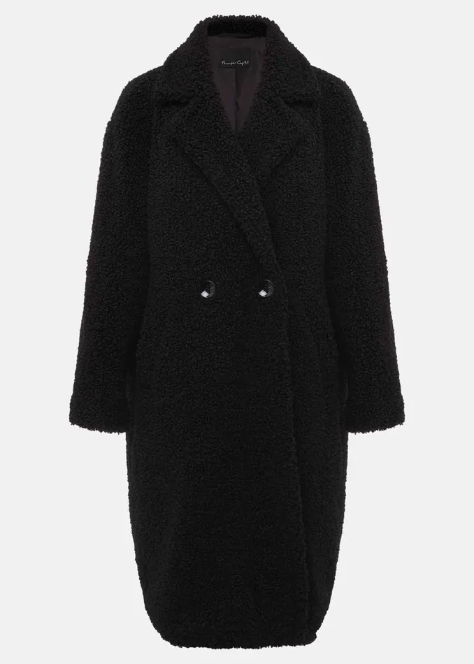 Women Phase Eight Coats Libbie Longline Teddy Coat Black