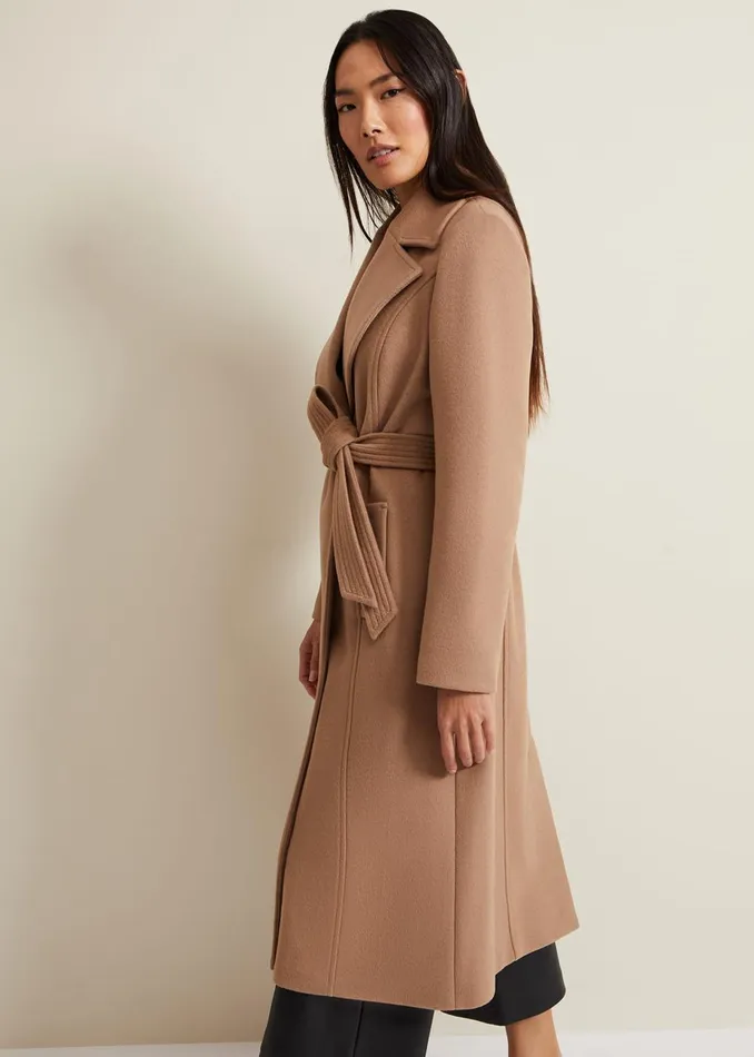 Women Phase Eight Coats Livvy Wool Camel Trench Coat Camel
