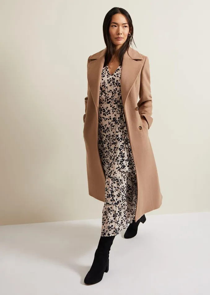Women Phase Eight Coats Livvy Wool Camel Trench Coat Camel