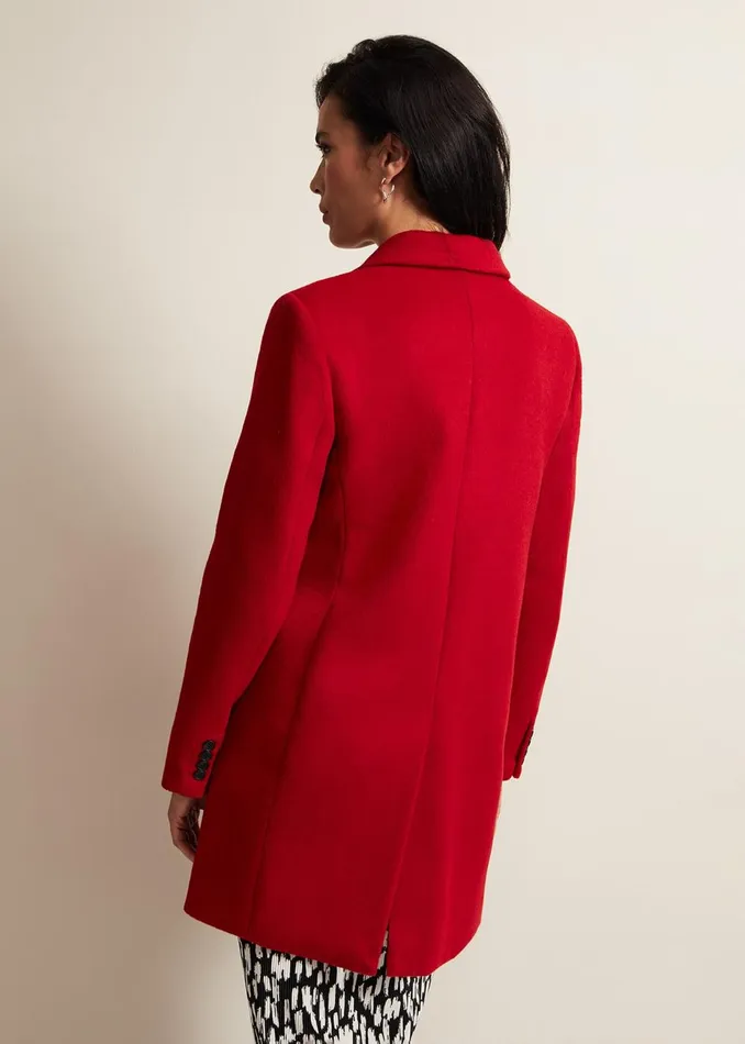 Women Phase Eight Coats Lydia Red Wool Smart Coat Red