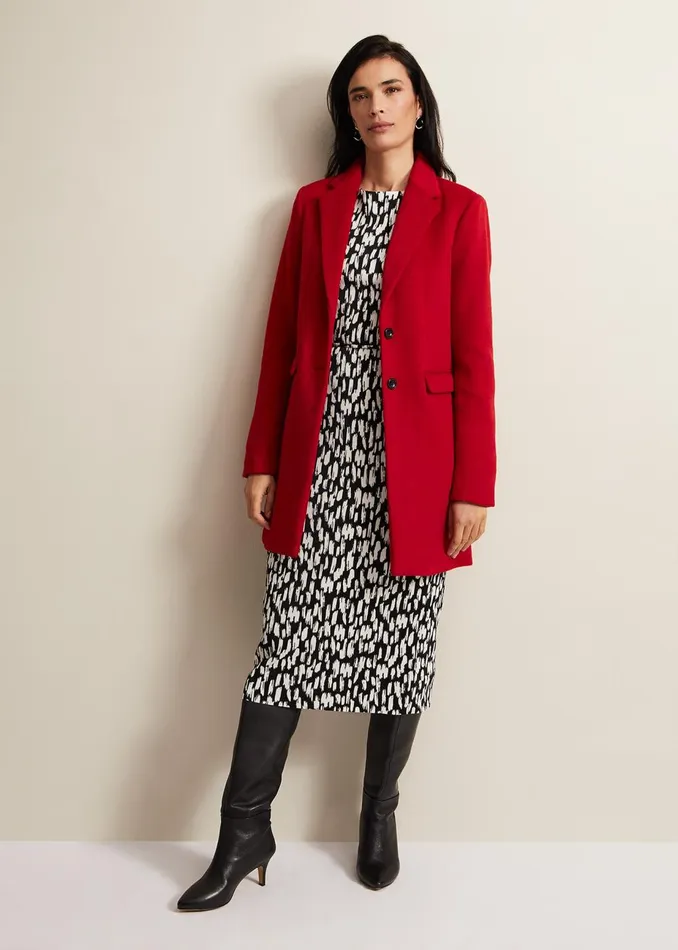 Women Phase Eight Coats Lydia Red Wool Smart Coat Red