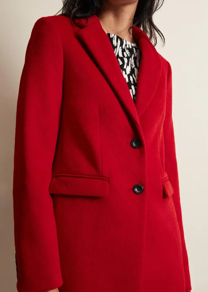 Women Phase Eight Coats Lydia Red Wool Smart Coat Red