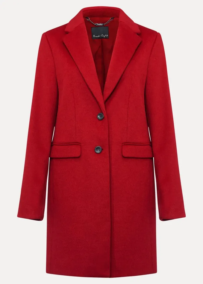 Women Phase Eight Coats Lydia Red Wool Smart Coat Red