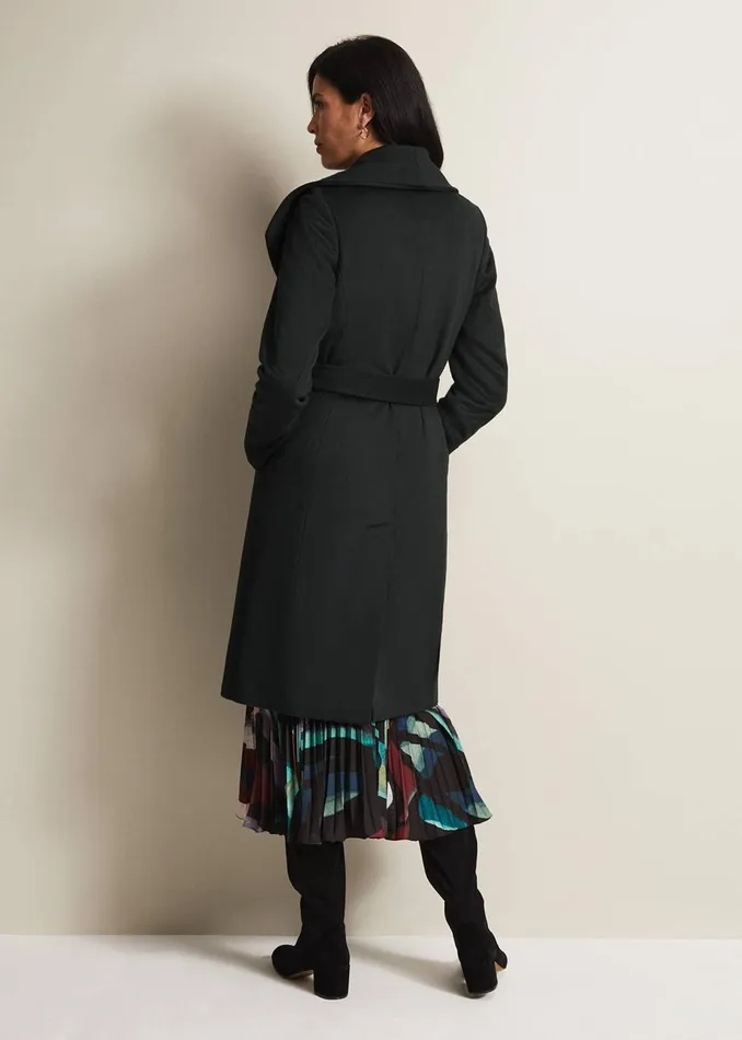 Women Phase Eight Coats Nicci Dark Green Wool Smart Coat Dark Green